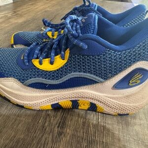 Under Armour Kids Blue and Yellow Sneakers